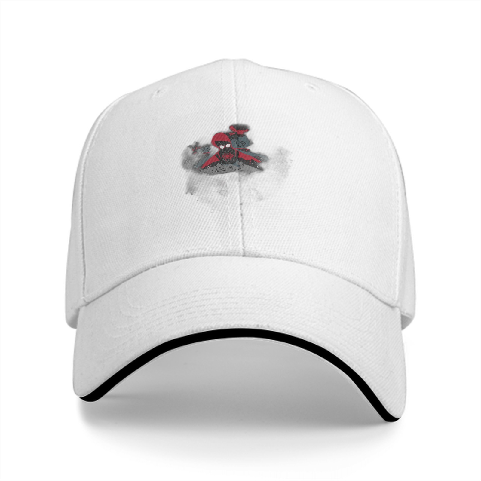 Black Baseball Cap With Spider Character Graphic Design