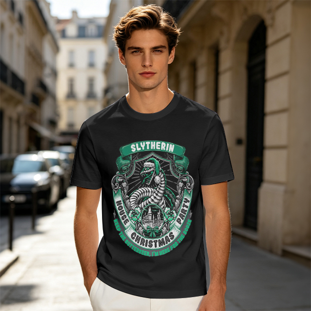 Slytherin House Christmas Party Themed Graphic T-Shirt