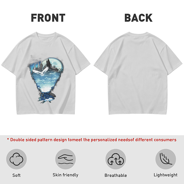 Olive T-Shirt With Magical Castle Owl Night Sky Graphic