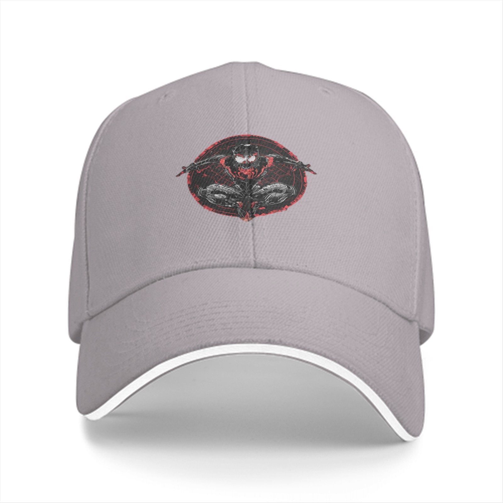 Black Baseball Cap With Spider-Man Graphic Print