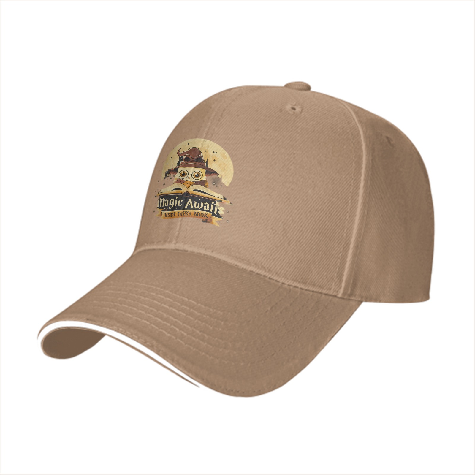 Magic Awaits Inside Every Book Owl Baseball Cap