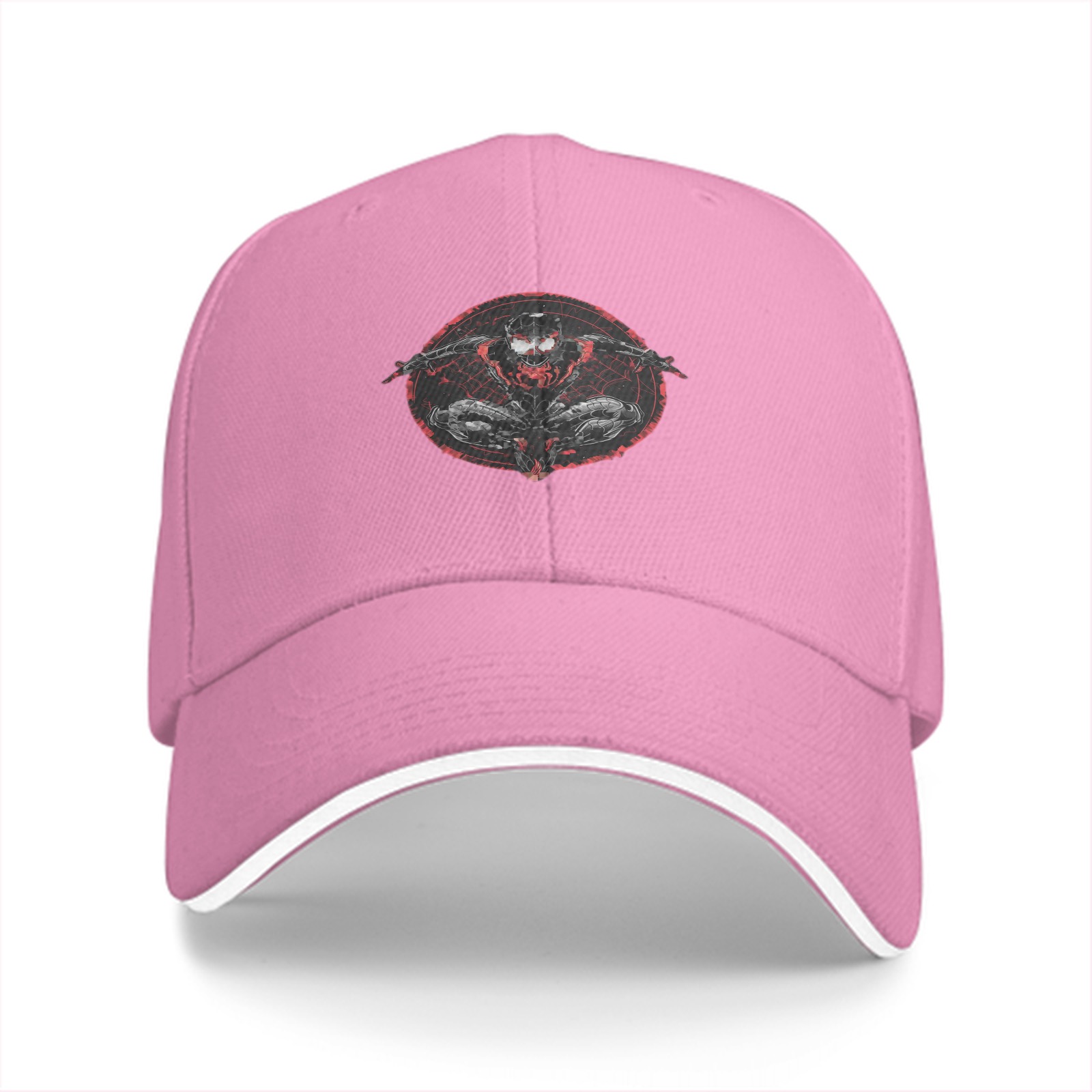 Black Baseball Cap With Spider-Man Graphic Print