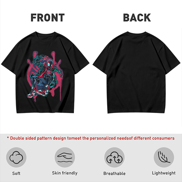 Olive T-Shirt Featuring Miles Morales Spider-Man Graffiti Art
