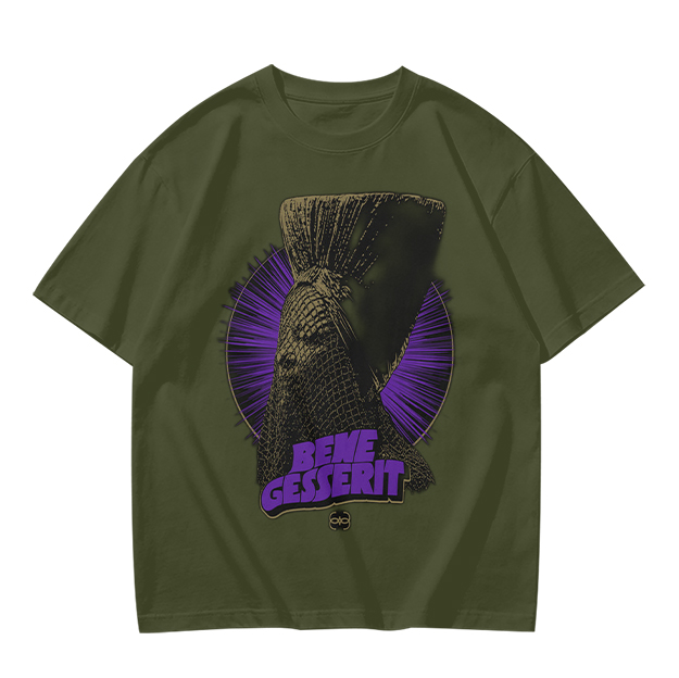 Olive Graphic T-Shirt With Bene Gesserit Witch Artwork