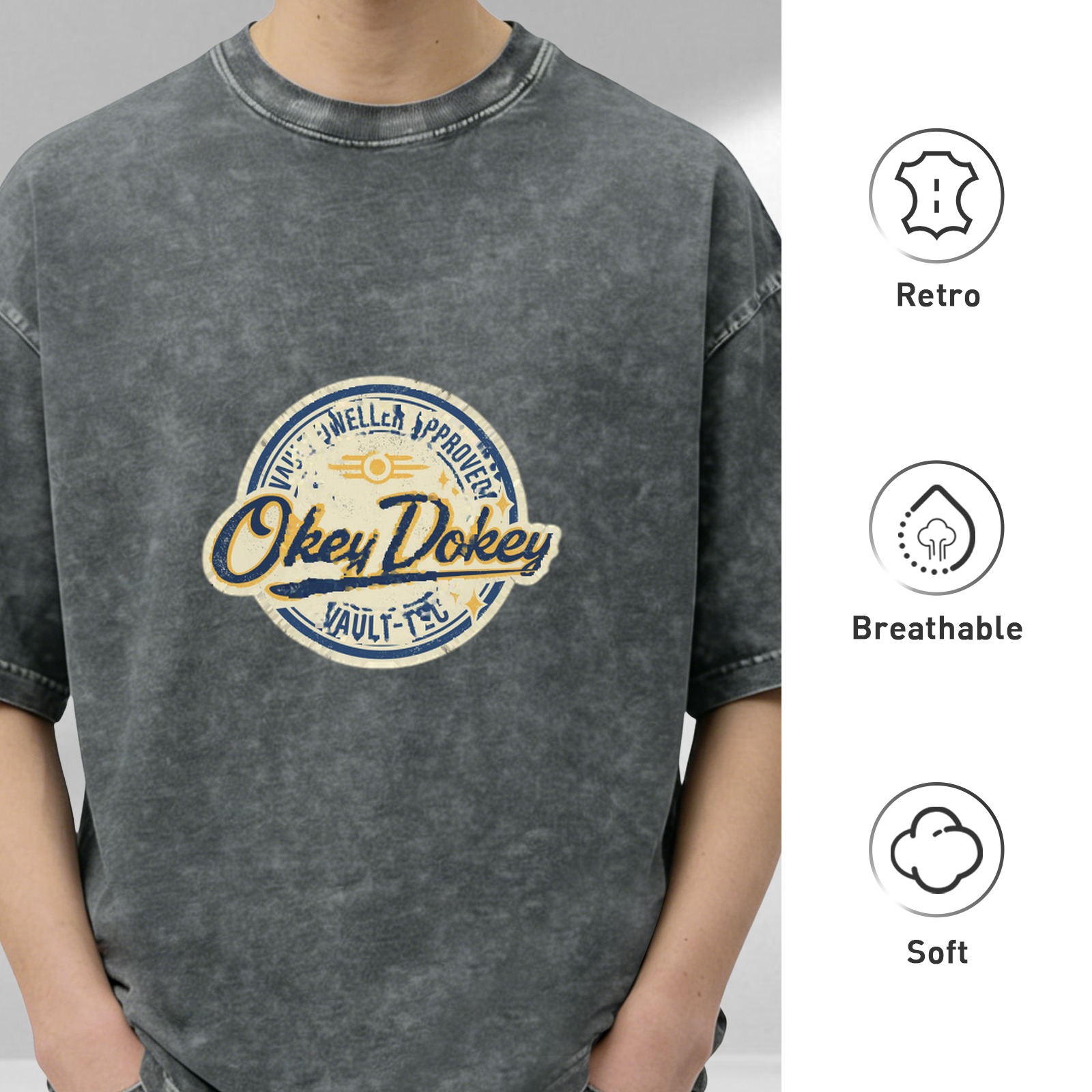 Okey Dokey Vault-Tec Graphic Stonewashed T-Shirt