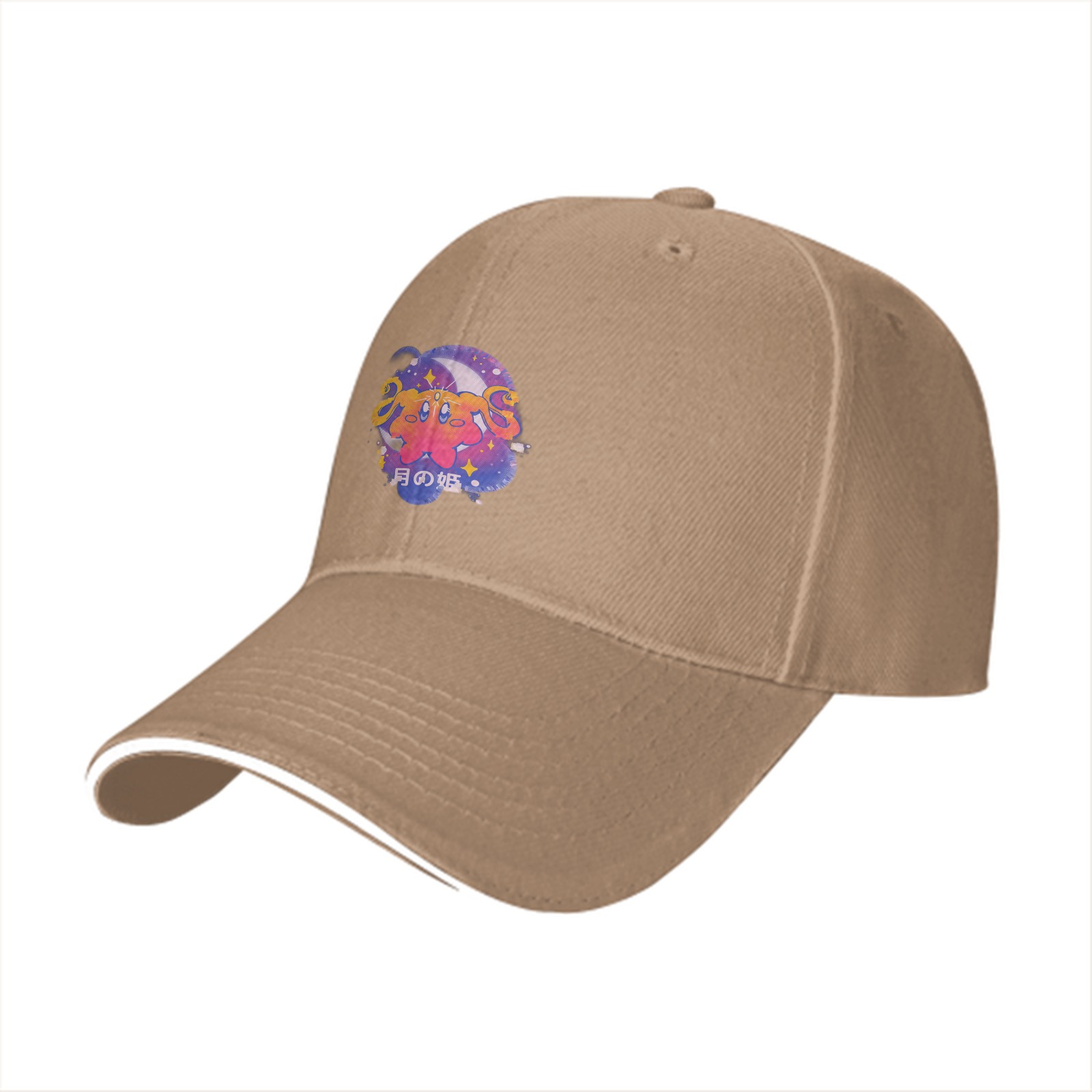 Black baseball cap with cosmic anime character graphic