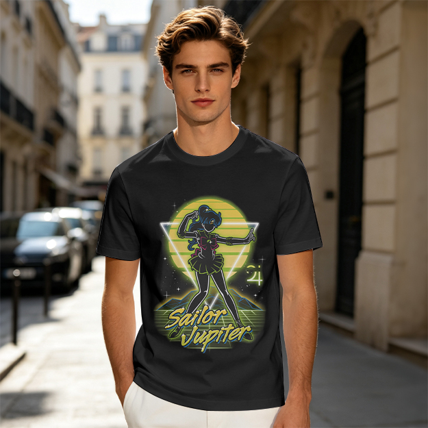 Sailor Jupiter Retro Neon Graphic T-Shirt