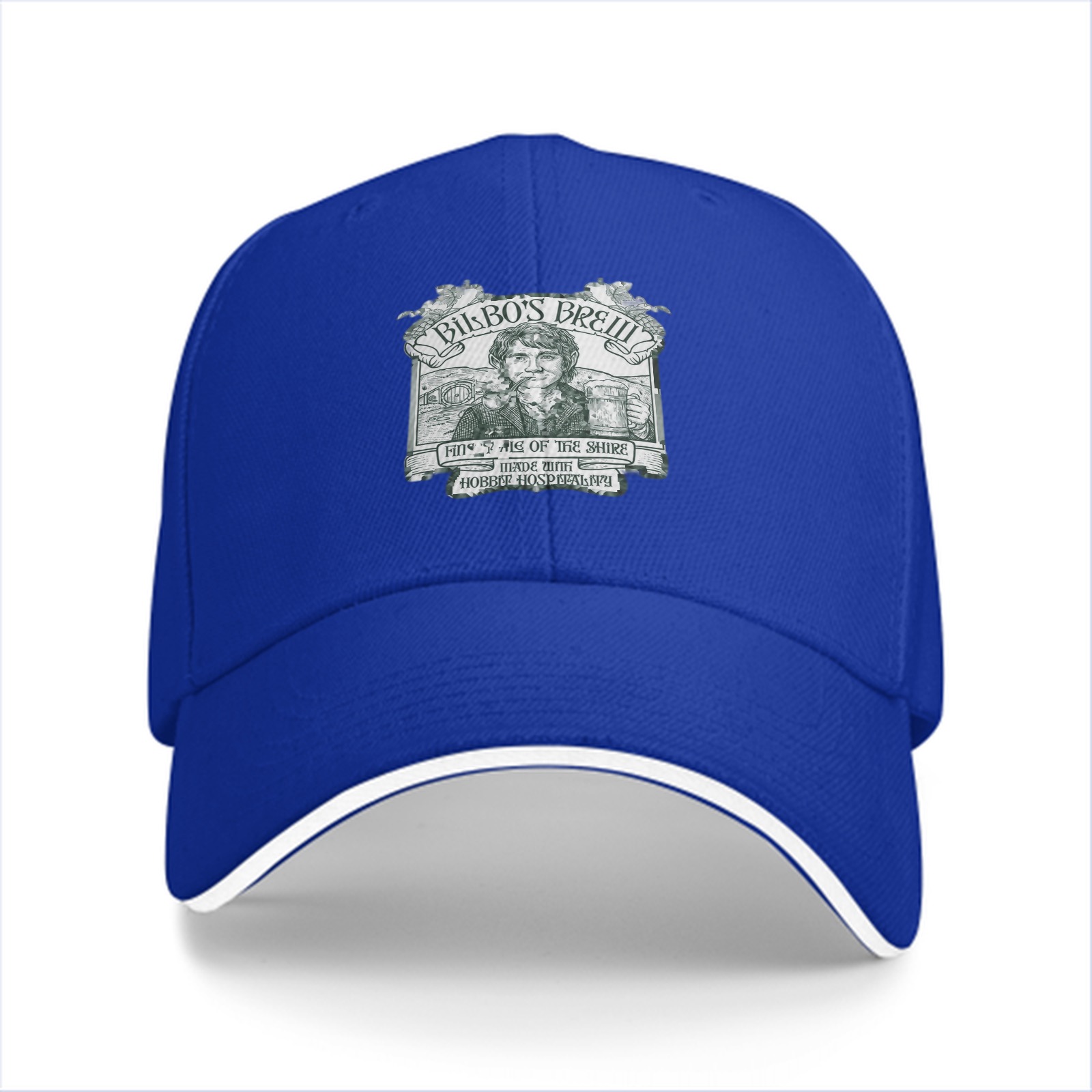 Black baseball cap with Bilbo's Brew Themed Print