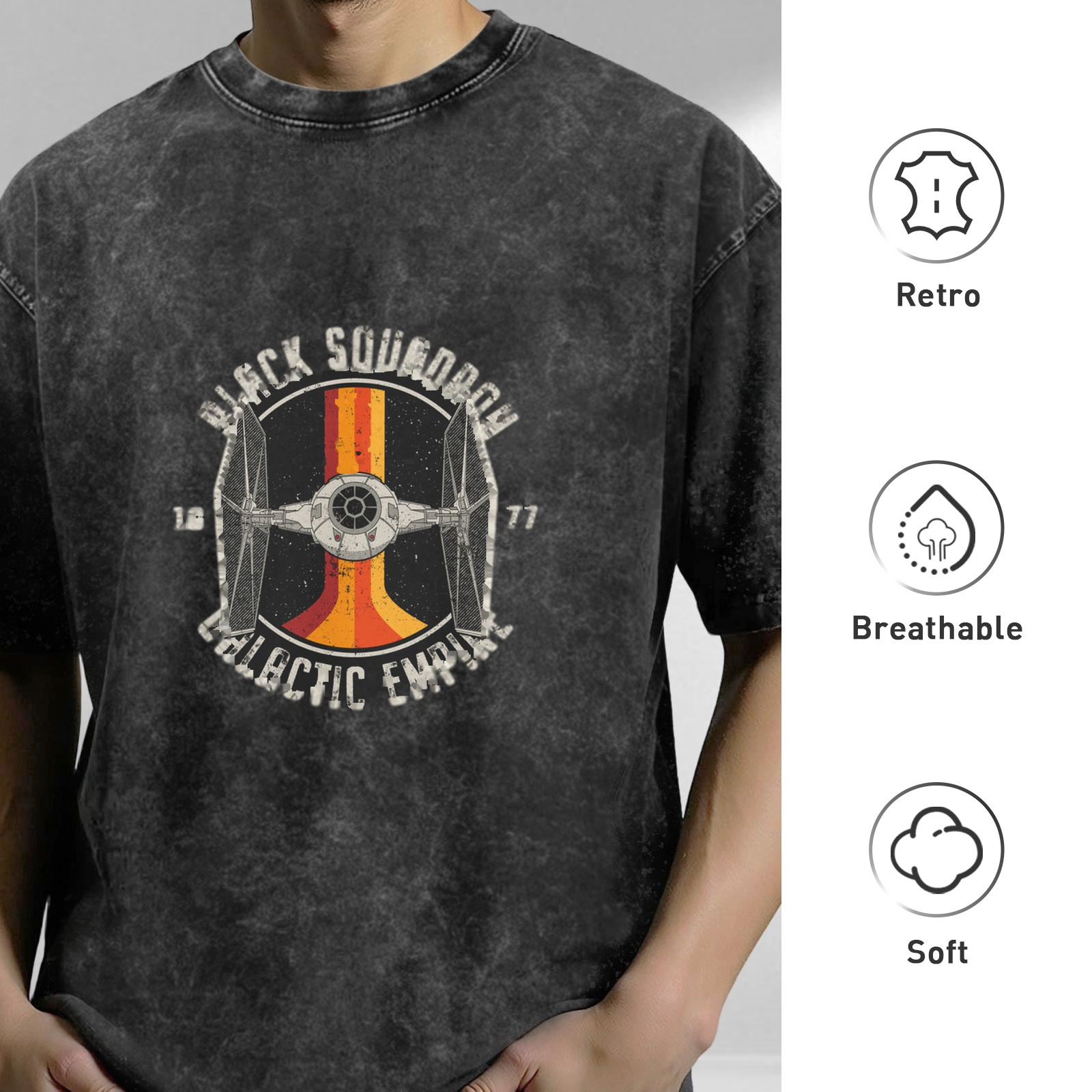 Star Wars Black Squadron Galactic Empire TIE Fighter Vintage Wash T-Shirt
