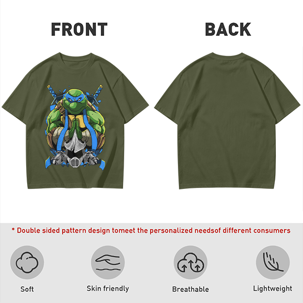 Olive Green Teenage Mutant Ninja Turtles Leonardo Graphic T-Shirt
