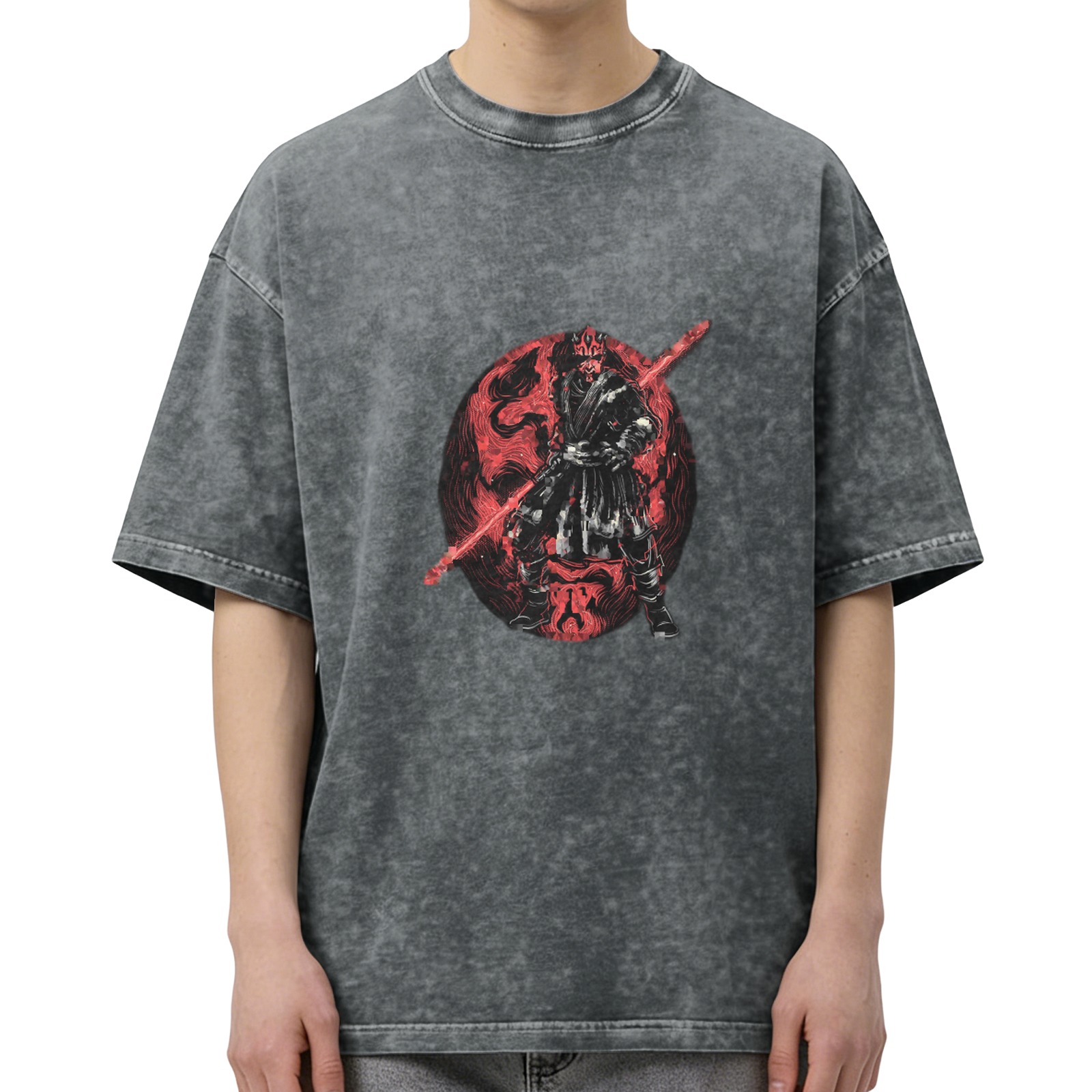 Star Wars Darth Maul Graphic Acid Wash Cotton T-Shirt