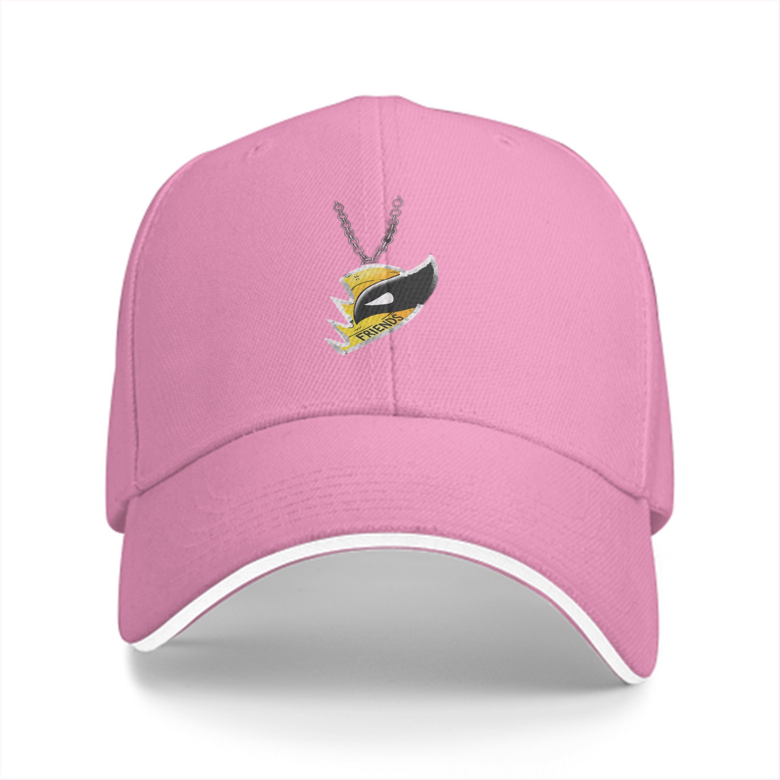 Black Baseball Cap With Mask Pendant Graphic Design