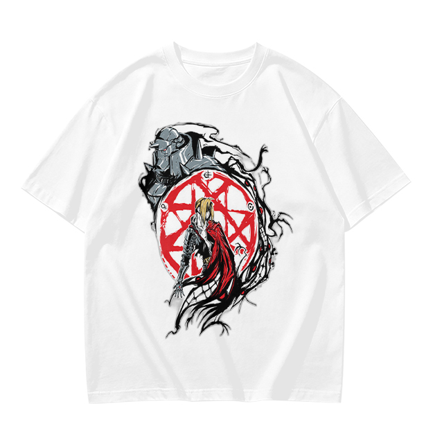 Olive Anime Graphic T-Shirt With Transmutation Circle Design