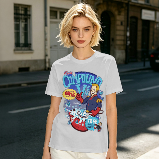Compound V's Cereal Themed Superhero Graphic T-Shirt