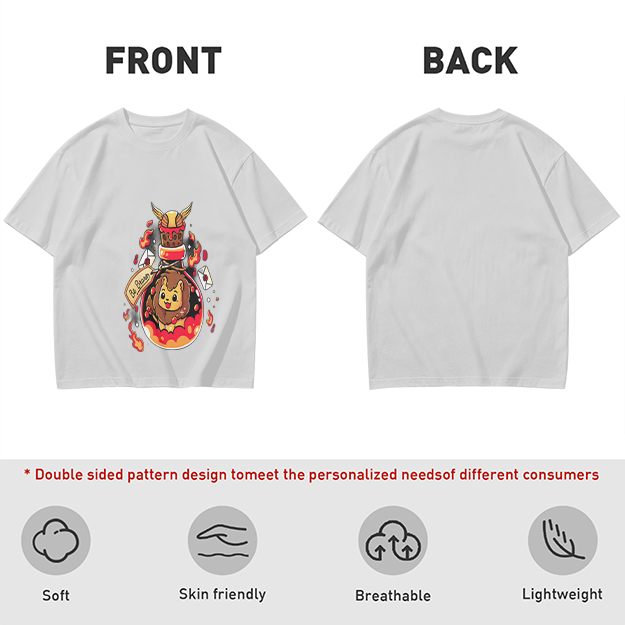 Olive T-Shirt With Cute Lion In Potion Bottle Graphic