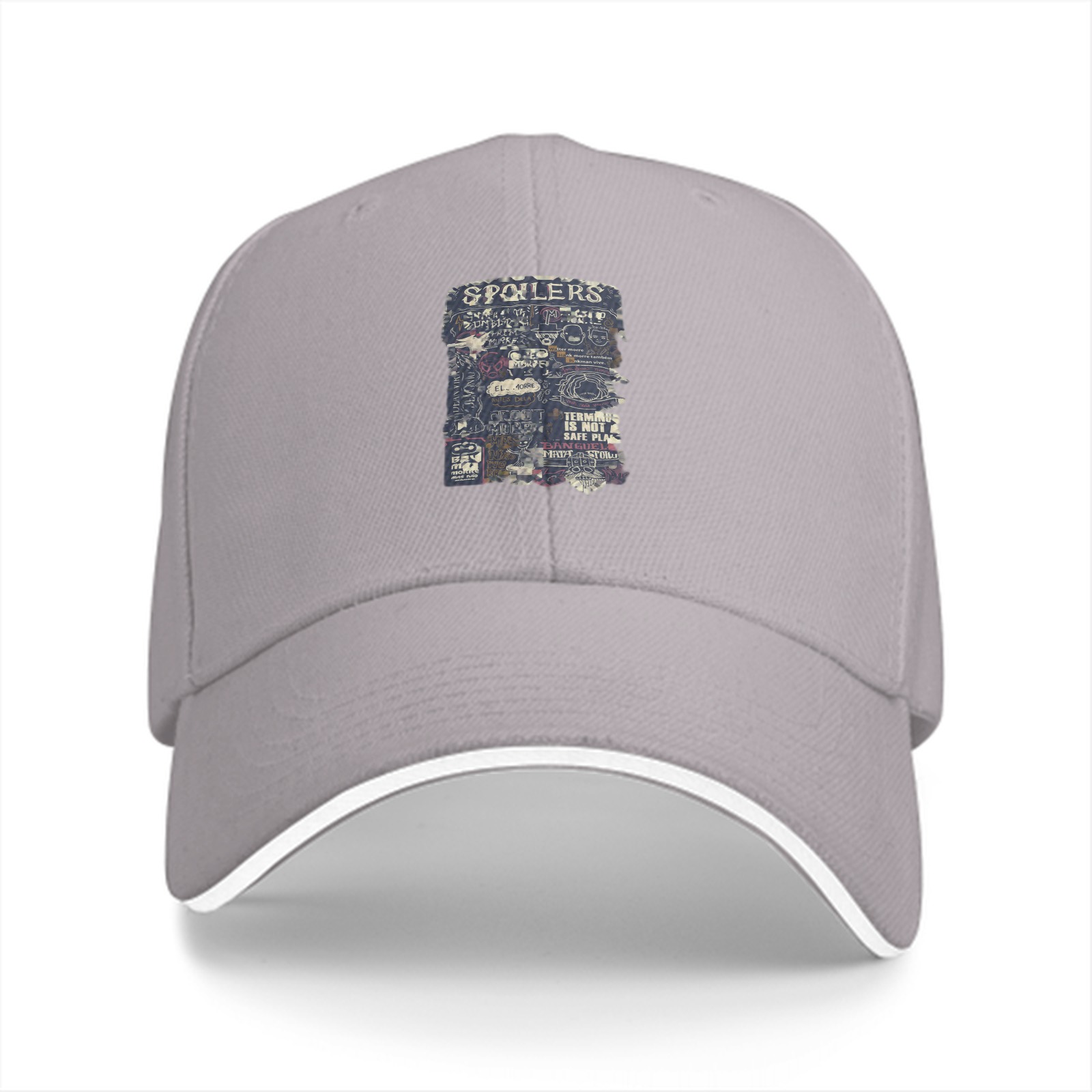 Black Baseball Cap With Spoilers Themed Graphic Print