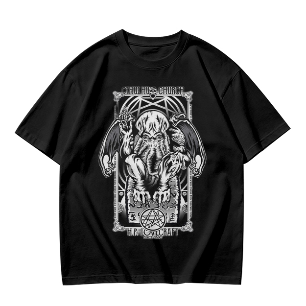 Olive Cthulhu H.P. Lovecraft Graphic T-Shirt
