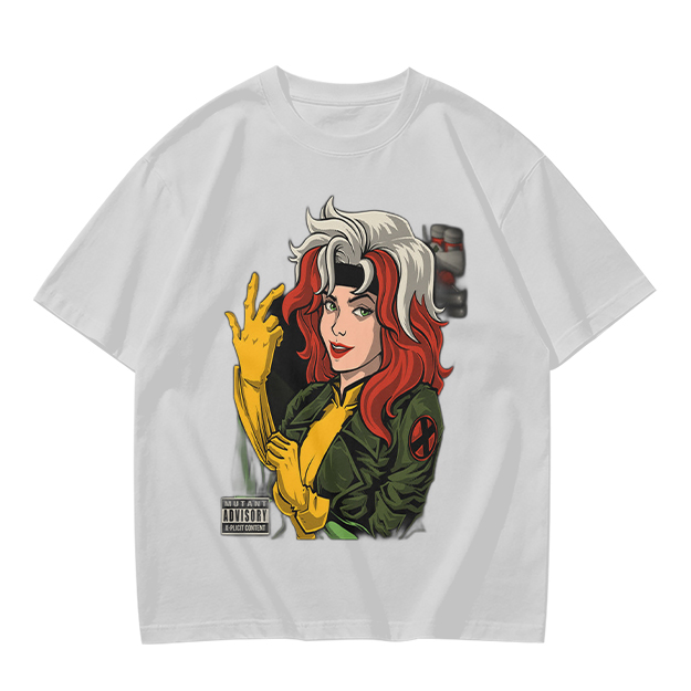 Olive T-shirt with Rogue X-Men Graphic Print