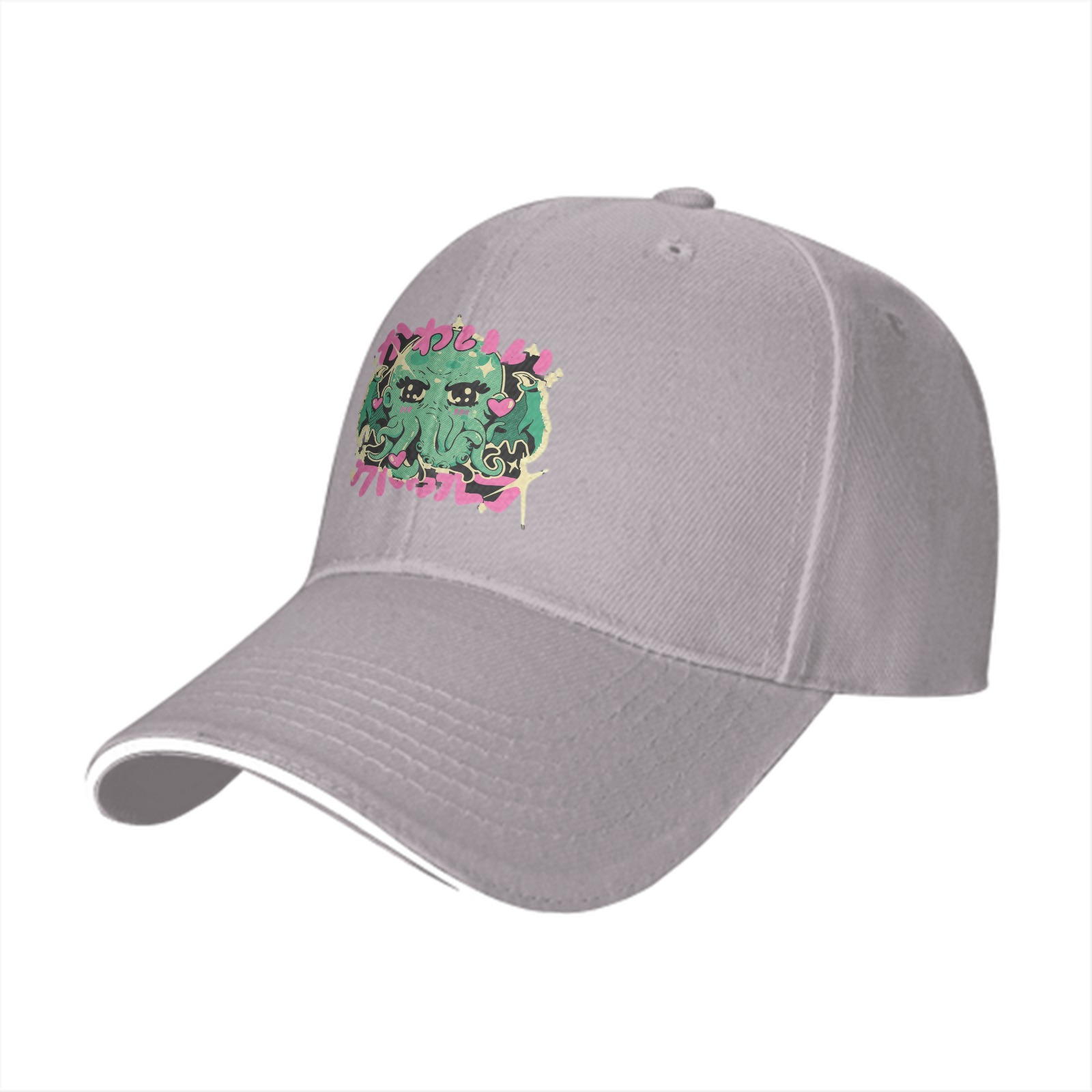Black baseball cap with cute anime-style Cthulhu graphic