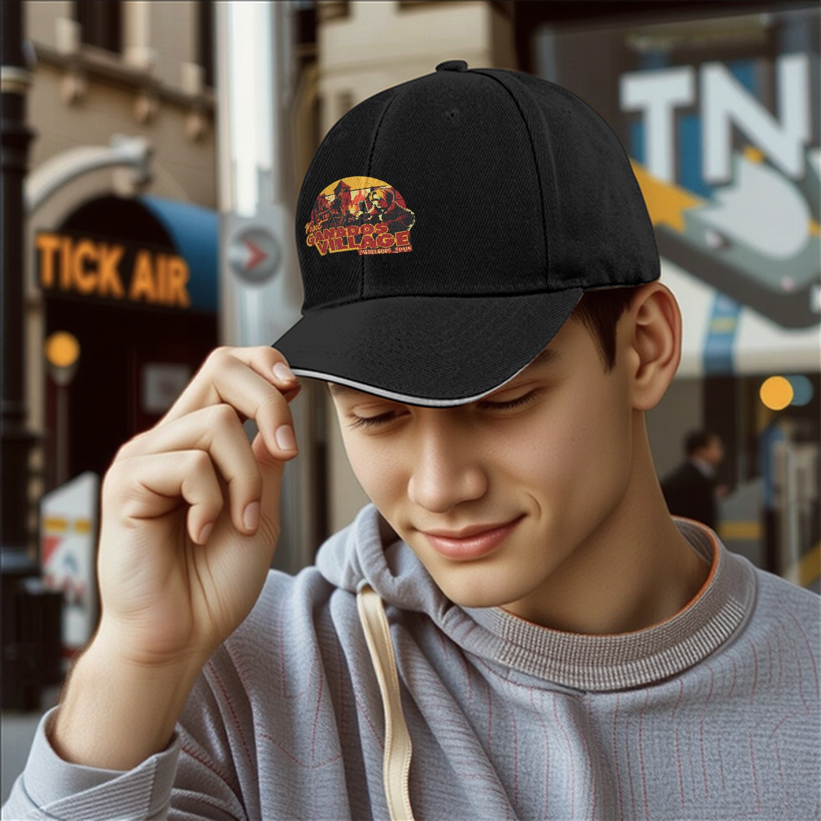 Visit Ganados Village Black Baseball Cap