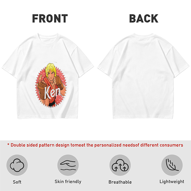 Olive T-shirt with Street Fighter Ken Graphic Print