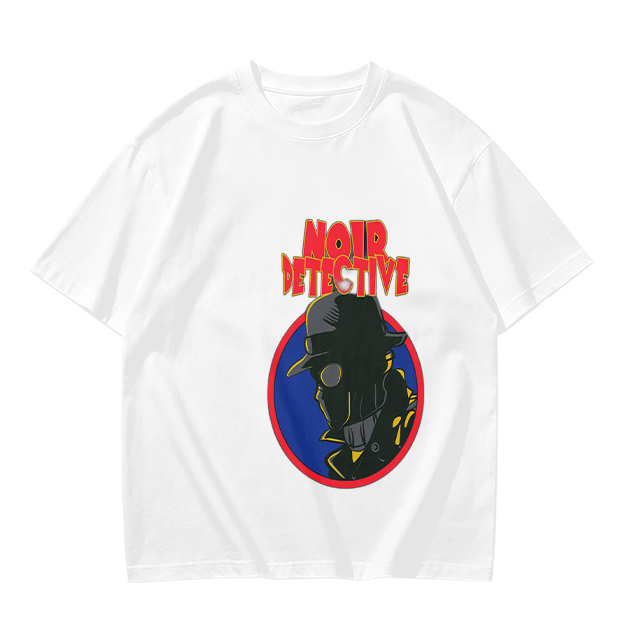 Noir Detective Graphic Olive T-Shirt for Casual Wear
