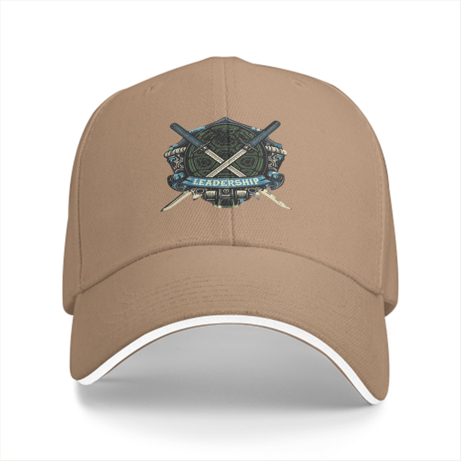Black Baseball Cap With Crossed Swords Leadership Emblem