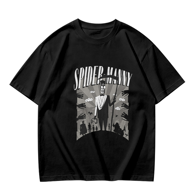 Olive T-Shirt Featuring Spider Manny Graphic Print