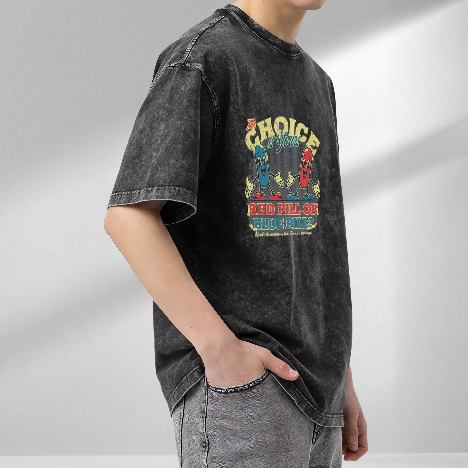 Vintage Red Pill or Blue Pill Choice Graphic T-Shirt