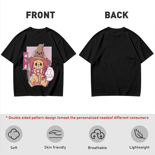 Olive T-Shirt With Cute Lion Wizard Graphic Print