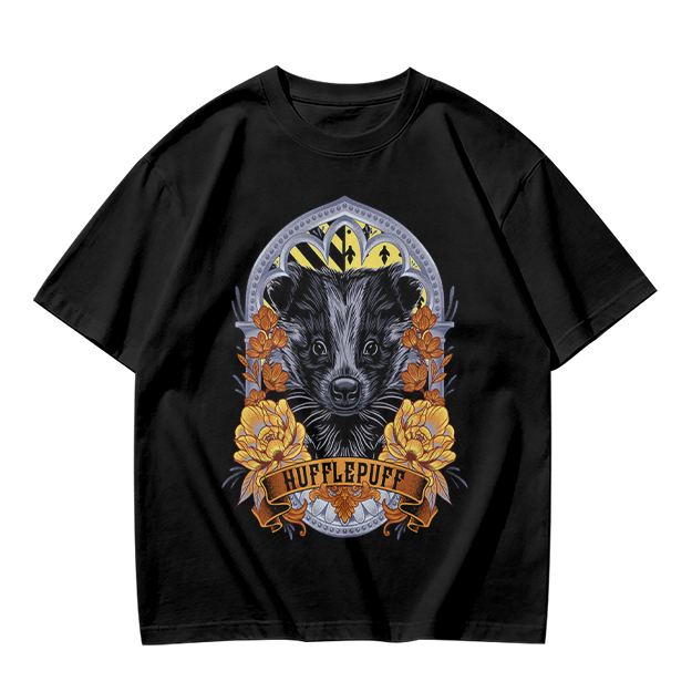 Hufflepuff Badge Graphic Olive Green T-Shirt