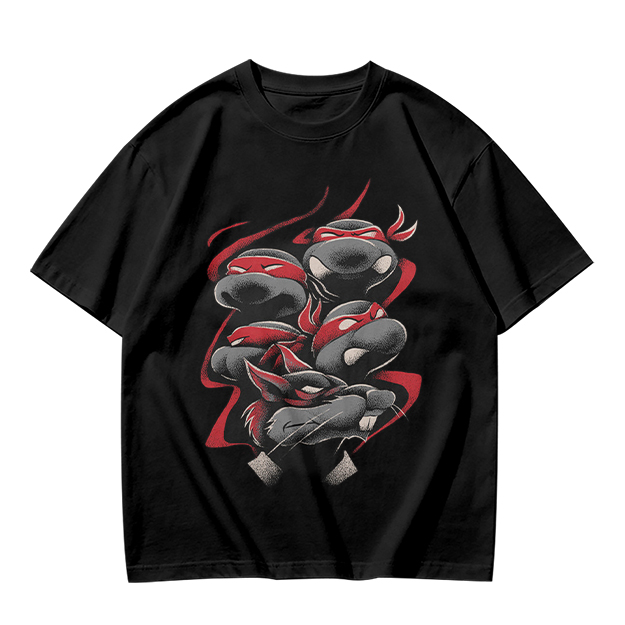 Olive T-Shirt with Red Bandana Ninja Turtle Graphic