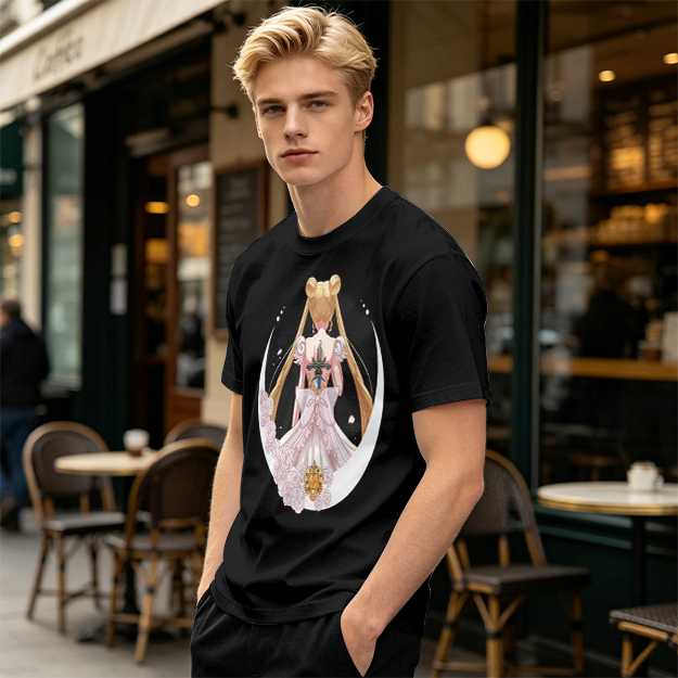 Olive T-shirt with Princess Serenity Back Print