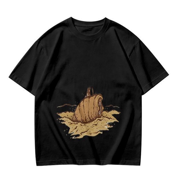 Olive Green T-Shirt With Sandworm Desert Print
