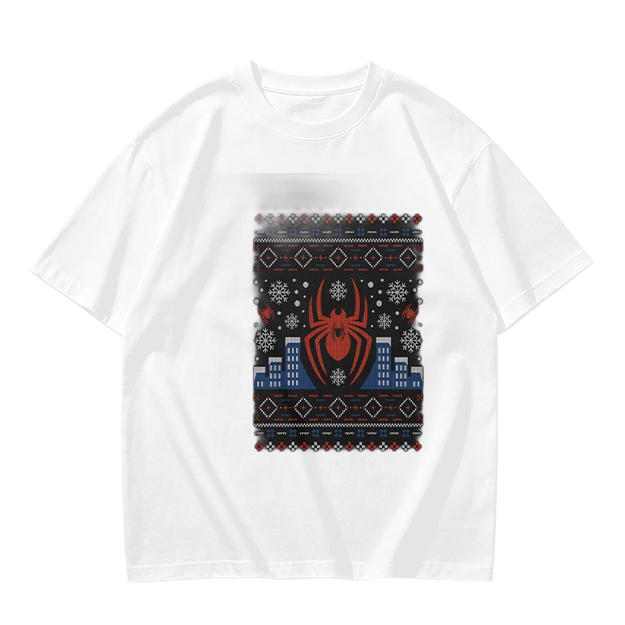 Olive T-Shirt with Spider-Man Christmas Holiday Print