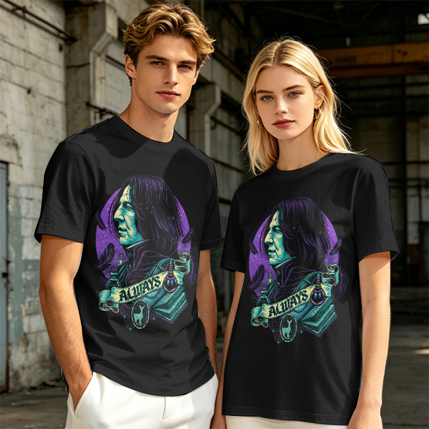 Olive T-Shirt With Severus Snape 'Always' Fantasy Art Print