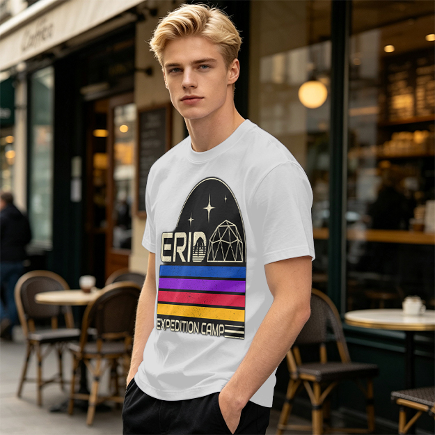 Erid Expedition Camp Retro Space Graphic T-Shirt Design