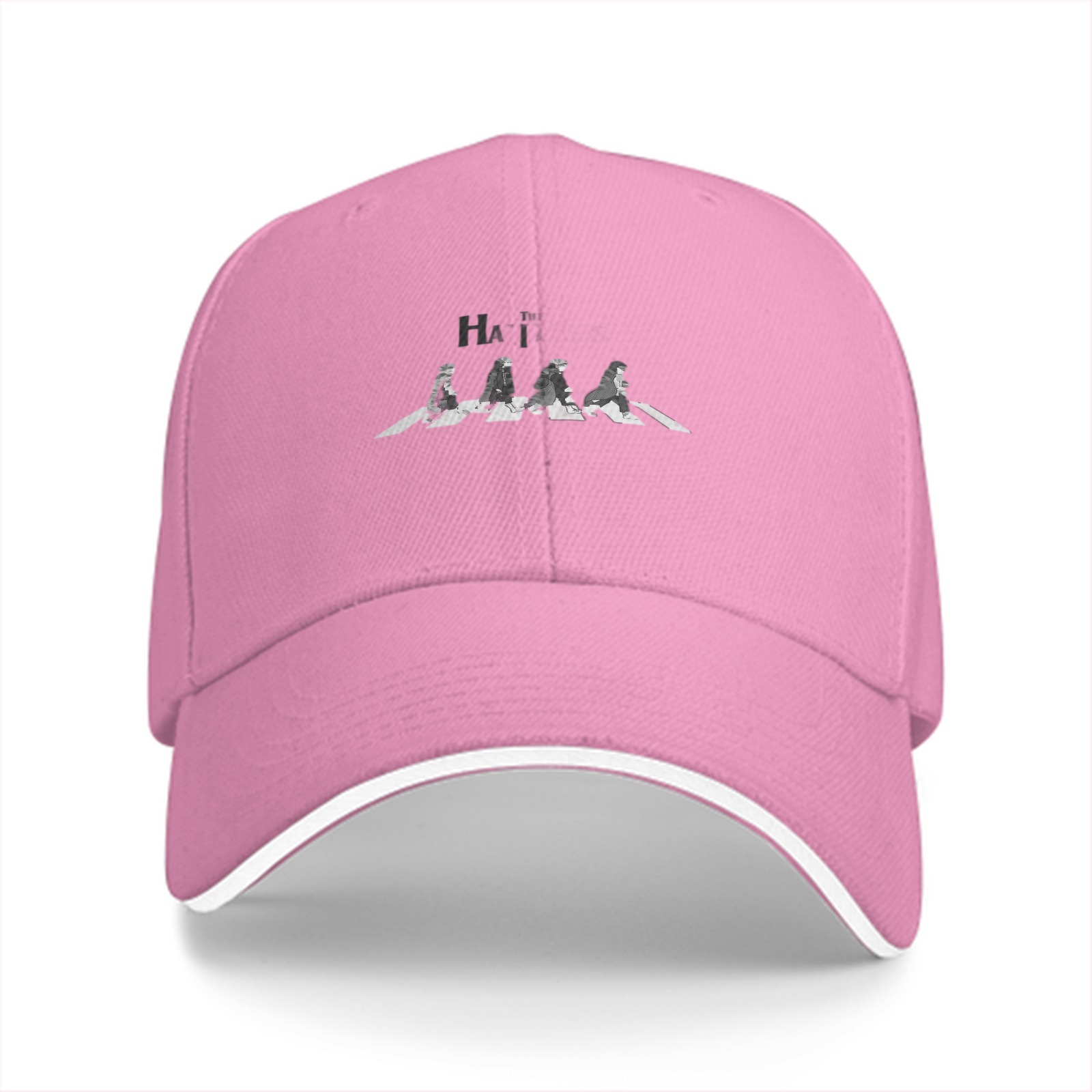 Black Baseball Cap With Crosswalk Character Graphic Design