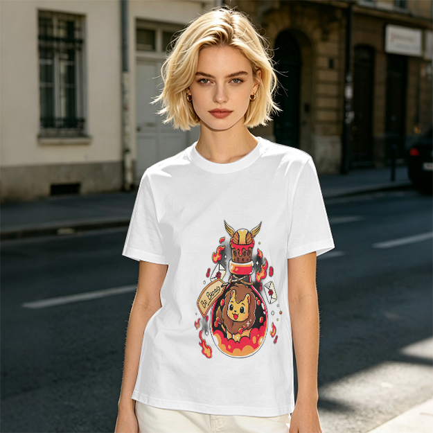Olive T-Shirt With Cute Lion In Potion Bottle Graphic