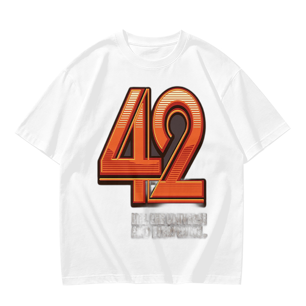 Olive Green T-Shirt With Retro Number 42 Graphic Print