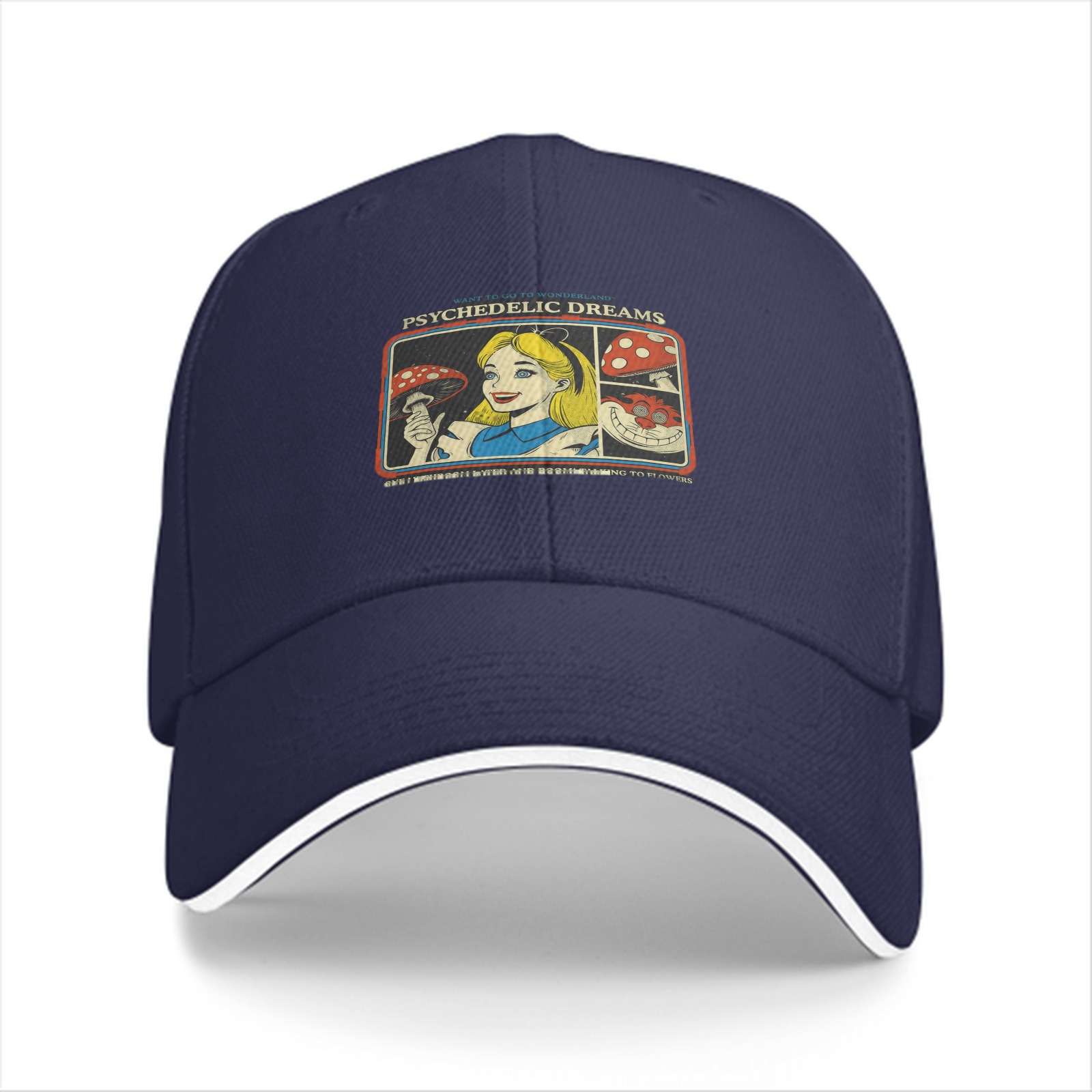 Psychedelic Dreams Alice in Wonderland Graphic Baseball Cap