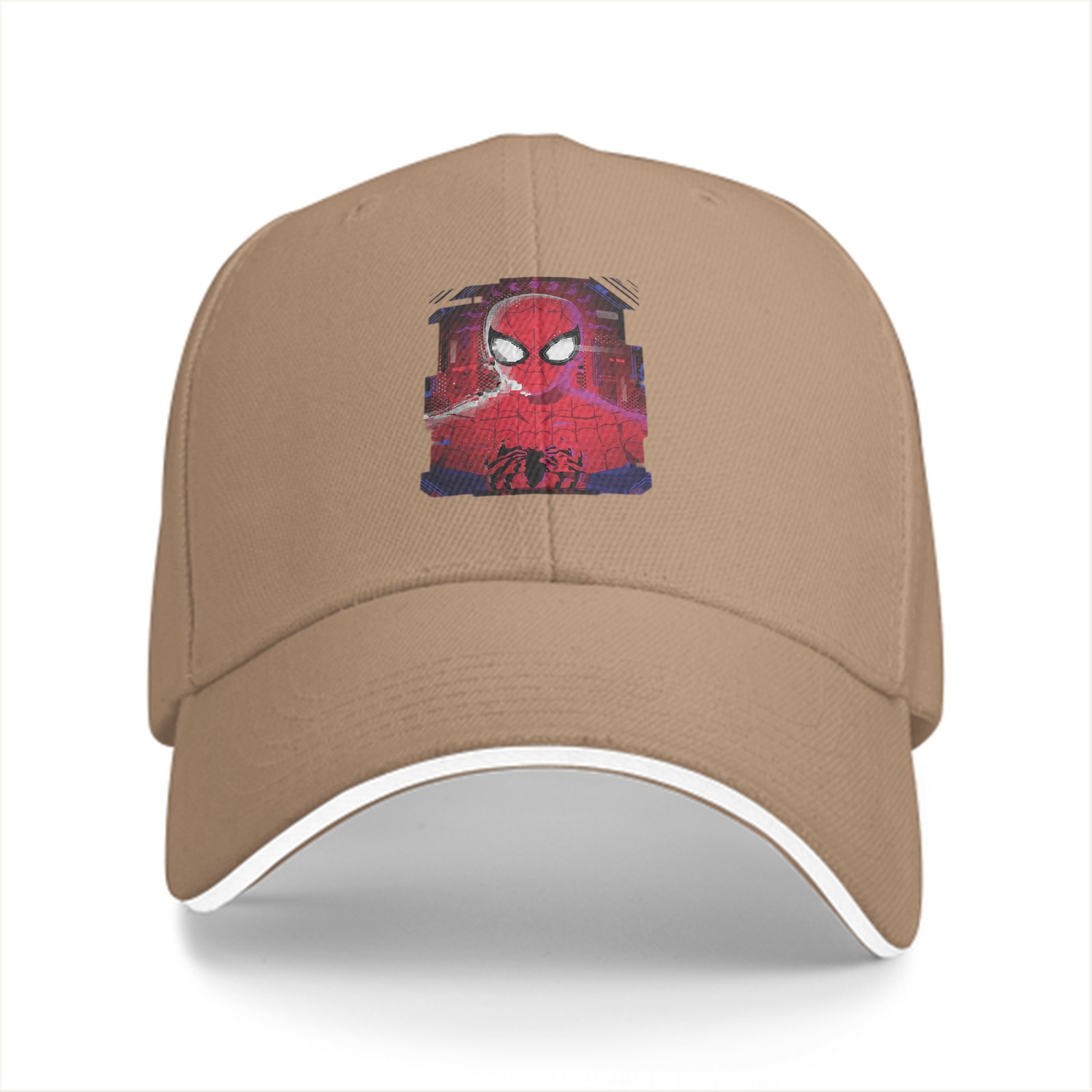 Black Baseball Cap With Spider-Man Graphic Print