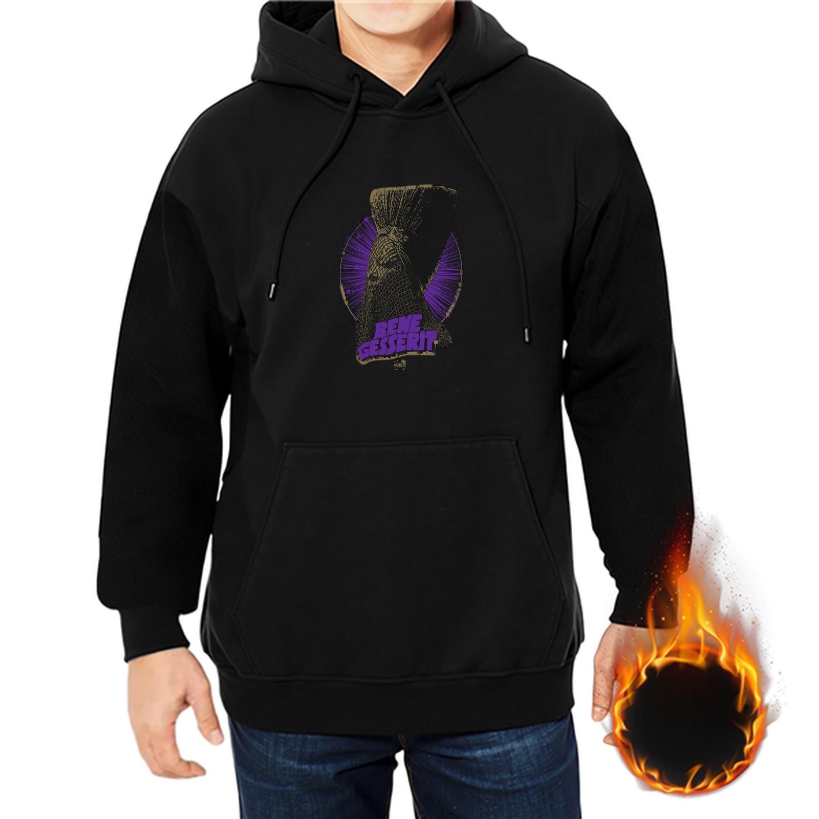 Black hoodie with Bene Gesserit graphic print