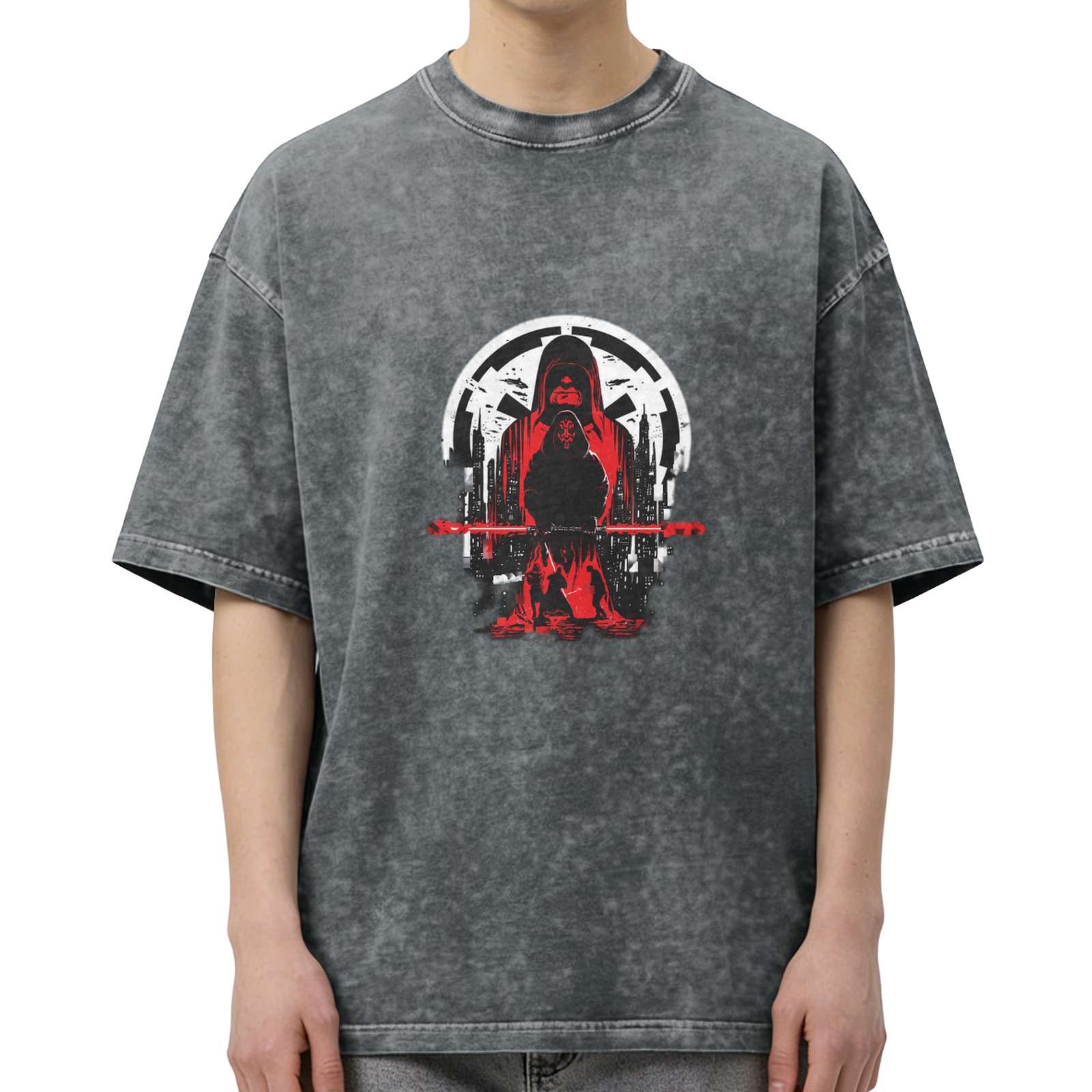 Star Wars Sith Lords Graphic Acid Wash Cotton T-Shirt