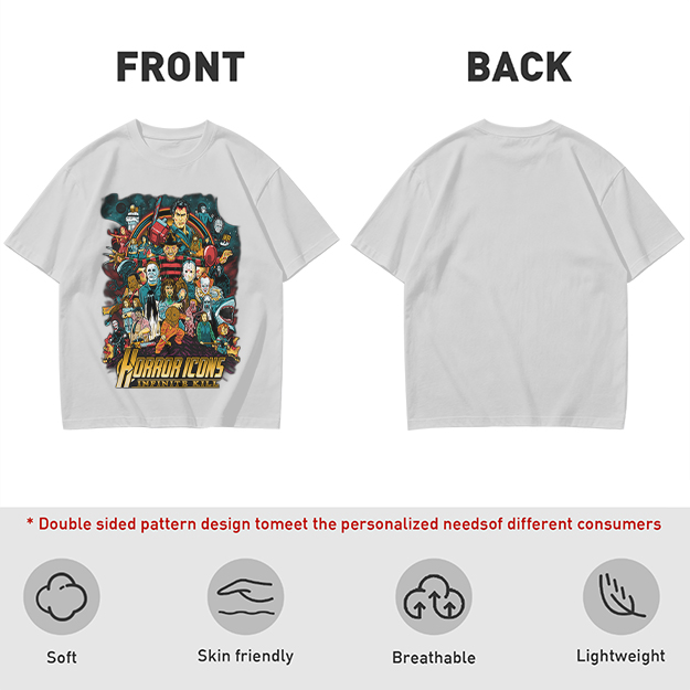 Horror Icons Group Graphic T-Shirt
