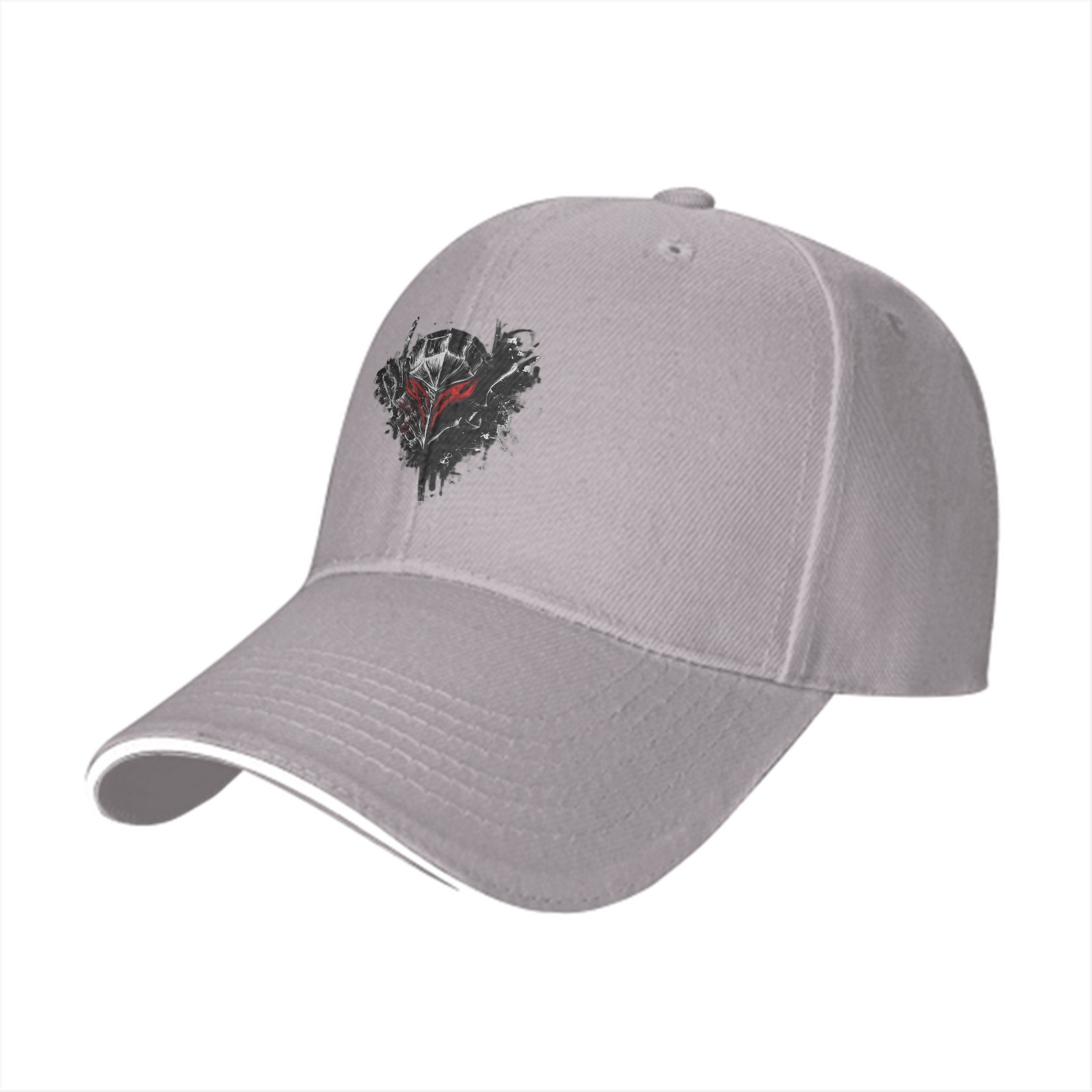 Black Baseball Cap With Dark Fantasy Helmet Graphic