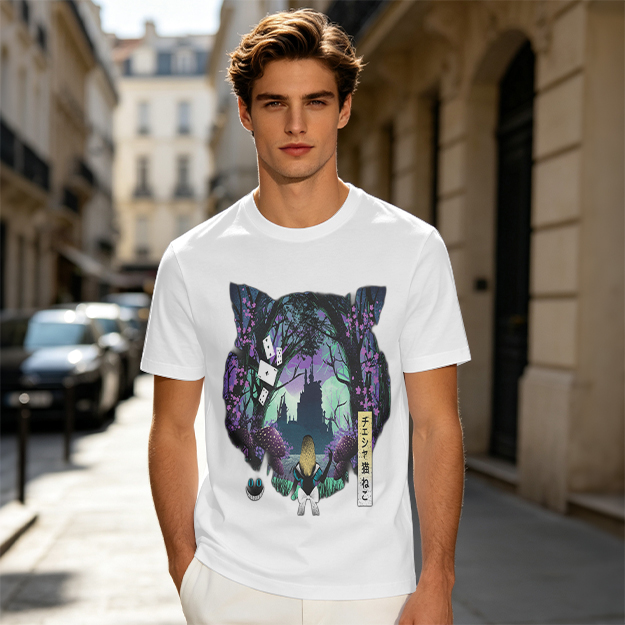 Cheshire Cat Wonderland Forest Graphic Tee