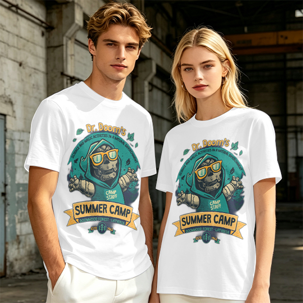 Dr. Doom's Summer Camp Themed Graphic T-Shirt