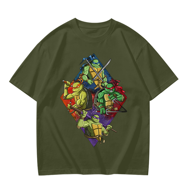 Olive T-Shirt Featuring Teenage Mutant Ninja Turtles Graphic