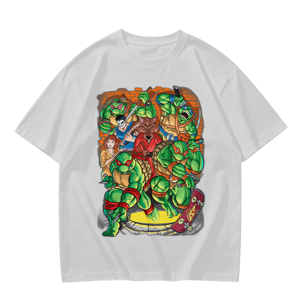 Olive Green Teenage Mutant Ninja Turtles Group Graphic T-Shirt